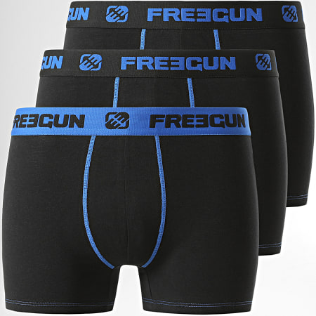 Freegun - Set di 3 boxer ultra elasticizzati nero blu